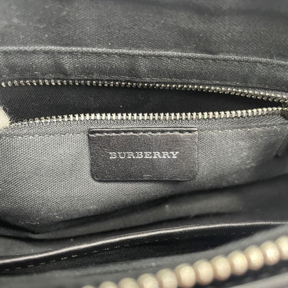 BURBERRY Shoulder Bag Purse Nova Check Wool Leather Red Black Authentic