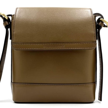 BURBERRY Shoulder Bag Purse Nova Check Leather Light Brown Authentic