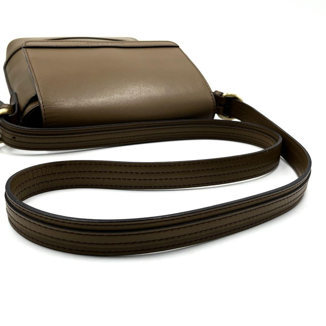 BURBERRY Shoulder Bag Purse Nova Check Leather Light Brown Authentic