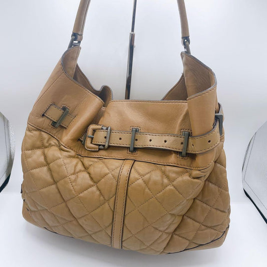 BURBERRY Hand Bag Tote Purse Nova Check Quilting Authentic