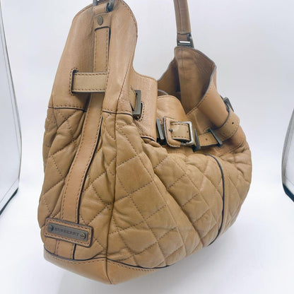 BURBERRY Hand Bag Tote Purse Nova Check Quilting Authentic