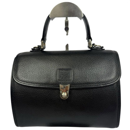 BURBERRYS Hand Shoulder Bag Tote Purse 2way Nova Check Leather Black Authentic