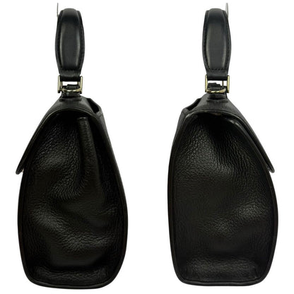 BURBERRYS Hand Shoulder Bag Tote Purse 2way Nova Check Leather Black Authentic
