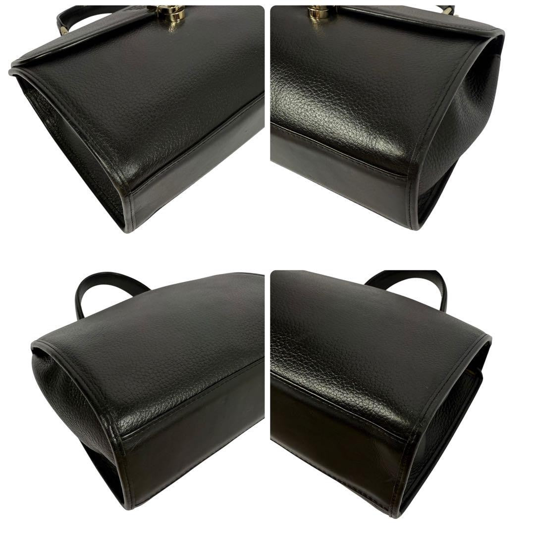 BURBERRYS Hand Shoulder Bag Tote Purse 2way Nova Check Leather Black Authentic