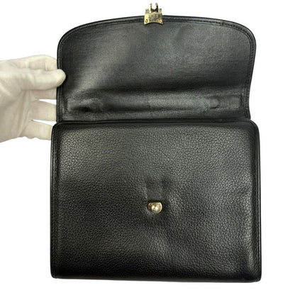 BURBERRYS Hand Shoulder Bag Tote Purse 2way Nova Check Leather Black Authentic