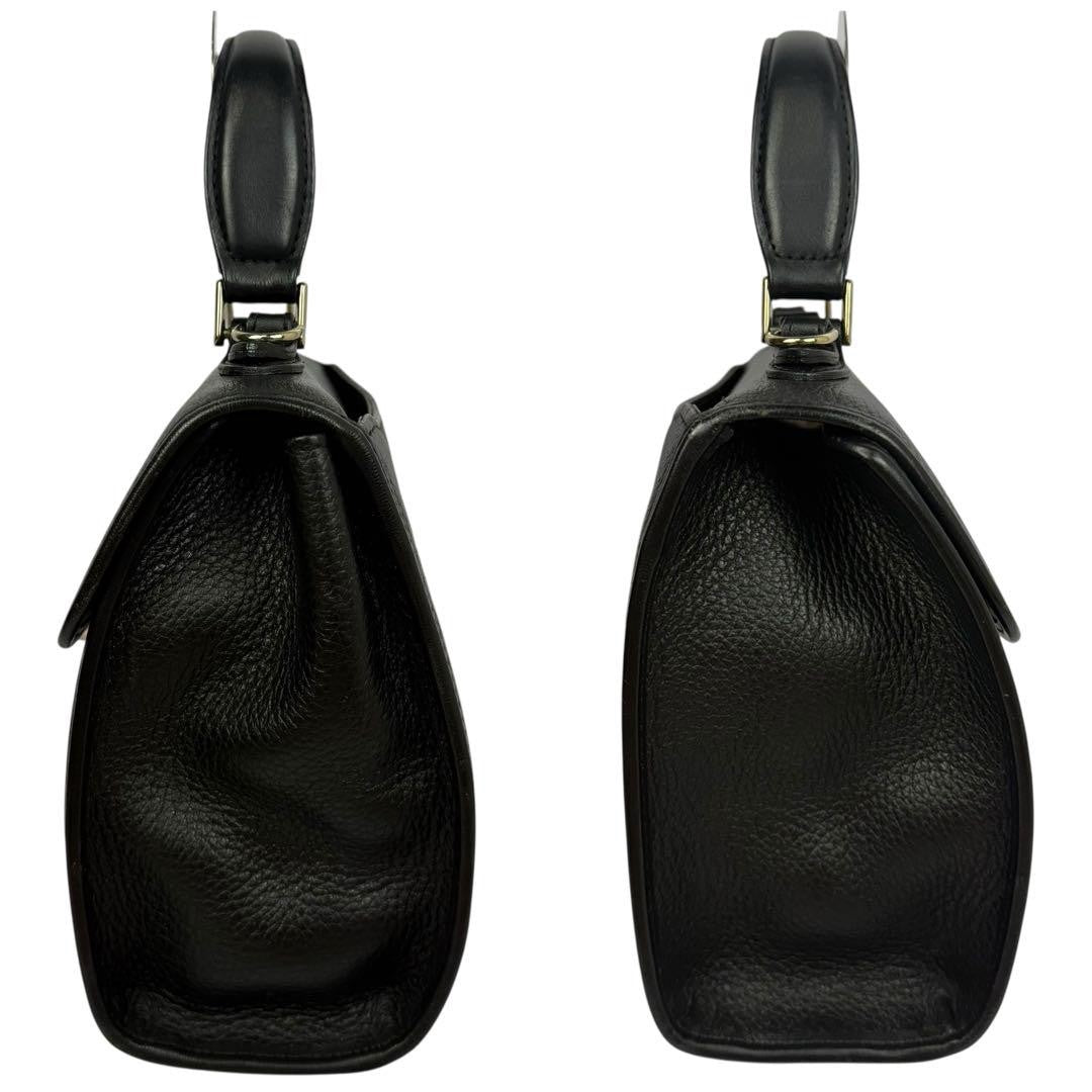 BURBERRYS Hand Shoulder Bag Tote Purse 2way Nova Check Leather Black Authentic