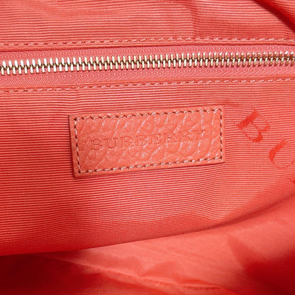 BURBERRY Hand Bag Tote Purse Leather Light Pink Orange Authentic