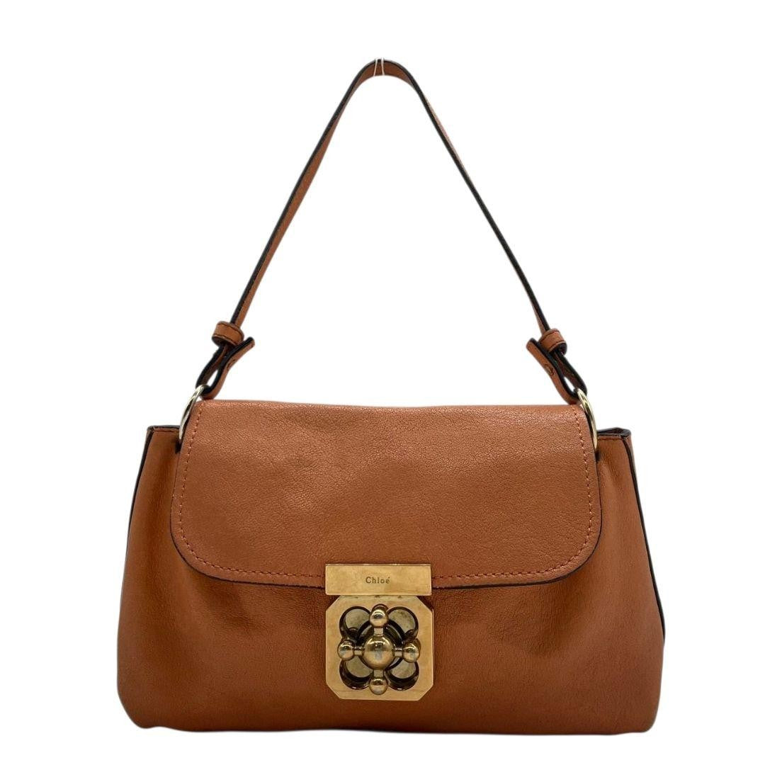Chloe Hand Shoulder Bag Tote Purse 2way Elsie Leather Brown Authentic