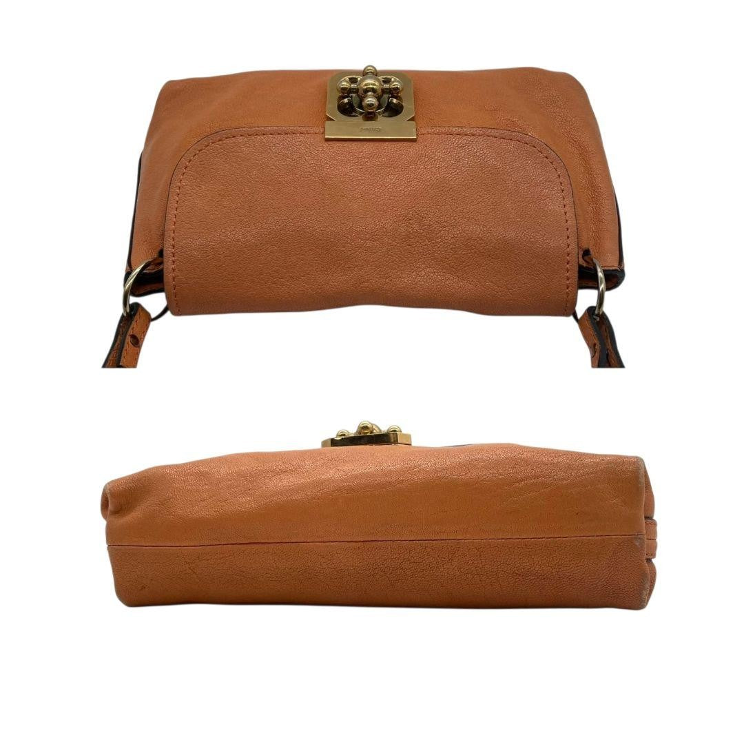 Chloe Hand Shoulder Bag Tote Purse 2way Elsie Leather Brown Authentic
