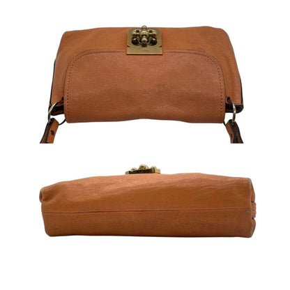 Chloe Hand Shoulder Bag Tote Purse 2way Elsie Leather Brown Authentic