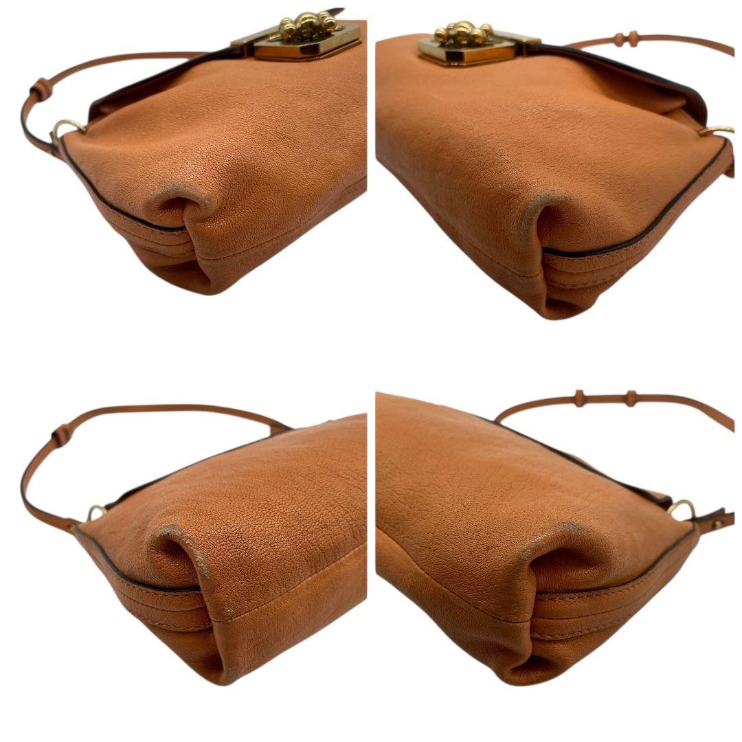 Chloe Hand Shoulder Bag Tote Purse 2way Elsie Leather Brown Authentic