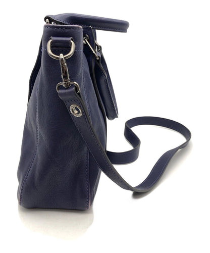 Longchamp Hand Shoulder Bag Tote Purse 2way Leather Navy Authentic