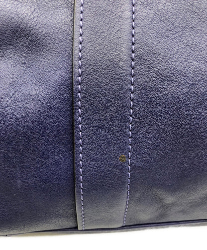 Longchamp Hand Shoulder Bag Tote Purse 2way Leather Navy Authentic
