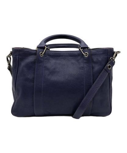 Longchamp Hand Shoulder Bag Tote Purse 2way Leather Navy Authentic