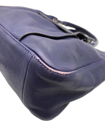 Longchamp Hand Shoulder Bag Tote Purse 2way Leather Navy Authentic