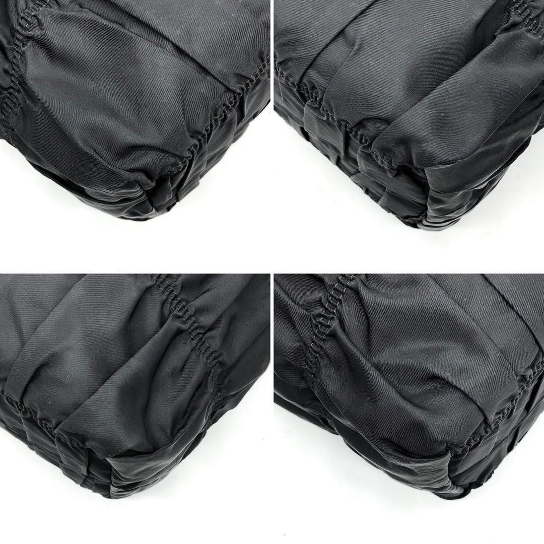 PRADA Hand Bag Tote Purse Nylon Leather Black Authentic