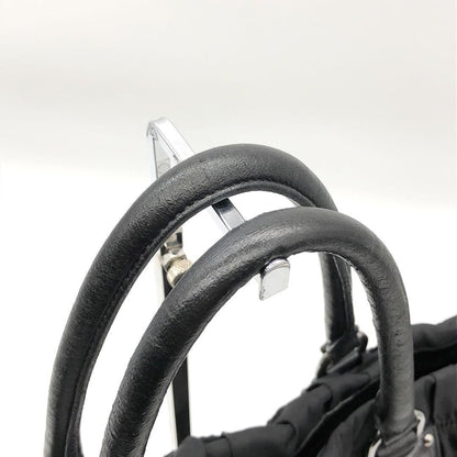 PRADA Hand Bag Tote Purse Nylon Leather Black Authentic