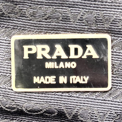 PRADA Shoulder Bag Purse Logo Chain Nylon Black Authentic