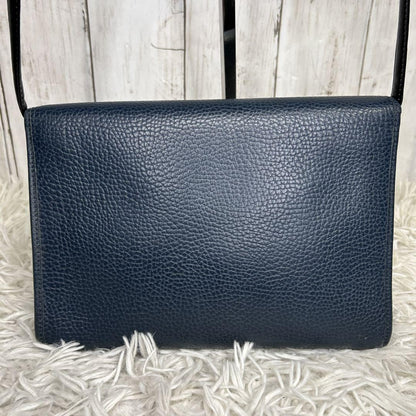 Christian Dior Shoulder Bag Purse CD Leather Navy Authentic