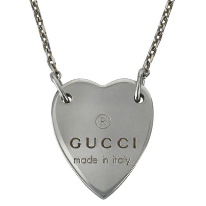 GUCCI Necklace Pendant Heart Ag925 Sterling Silver Unisex Accessory Authentic