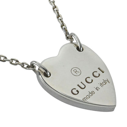GUCCI Necklace Pendant Heart Ag925 Sterling Silver Unisex Accessory Authentic