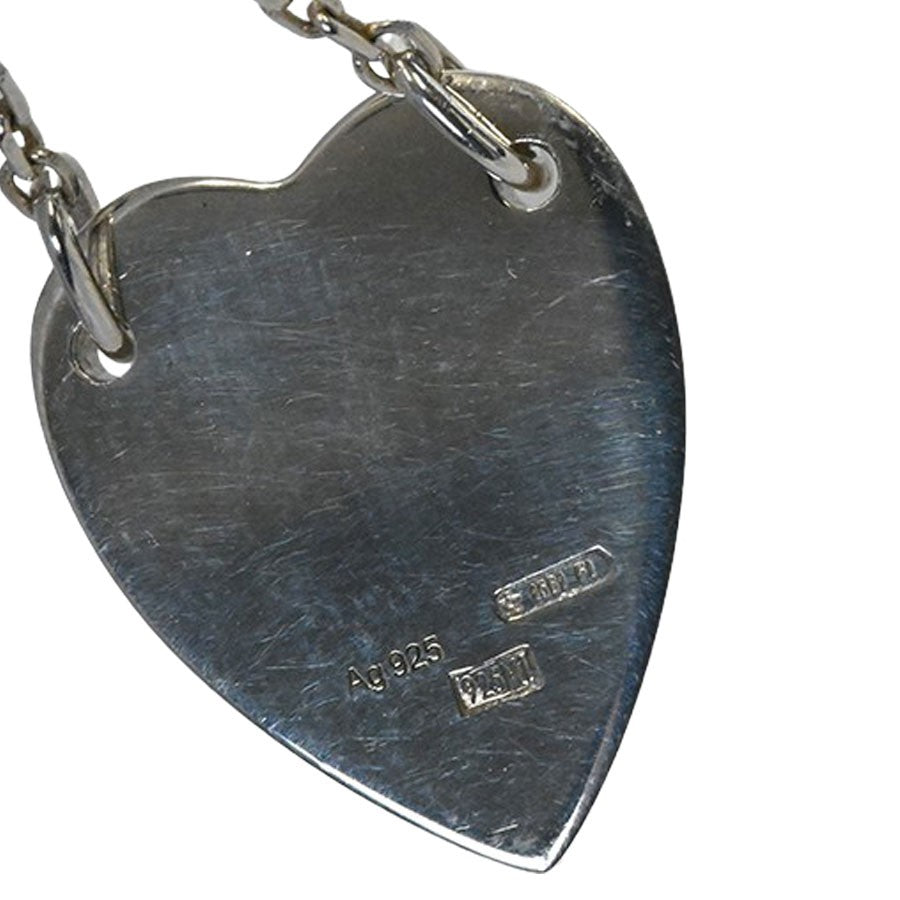 GUCCI Necklace Pendant Heart Ag925 Sterling Silver Unisex Accessory Authentic