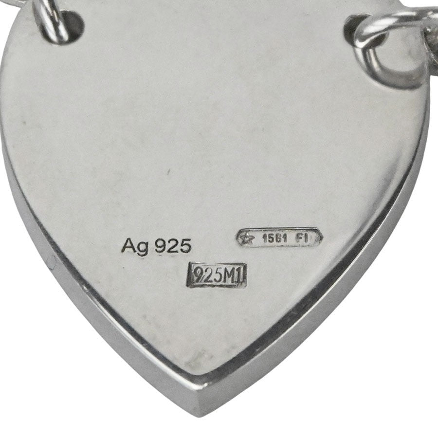 GUCCI Necklace Pendant Heart Ag925 Sterling Silver Unisex Accessory Authentic