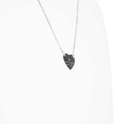 GUCCI Necklace Pendant Heart Ag925 Sterling Silver Unisex Accessory Authentic