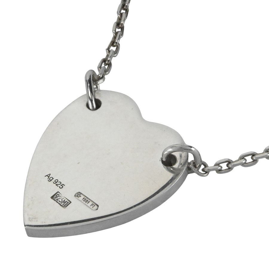 GUCCI Necklace Pendant Heart Ag925 Sterling Silver Unisex Accessory Authentic