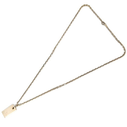 GUCCI Necklace Pendant Plate Logo Silver 925 Unisex Accessory Authentic