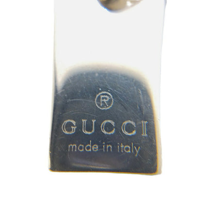 GUCCI Necklace Pendant Plate Logo Silver 925 Unisex Accessory Authentic