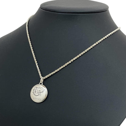 GUCCI Necklace Pendant Blind for Love Tiger Silver AG925 Unisex Accessory Auth