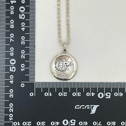 GUCCI Necklace Pendant Blind for Love Tiger Silver AG925 Unisex Accessory Auth
