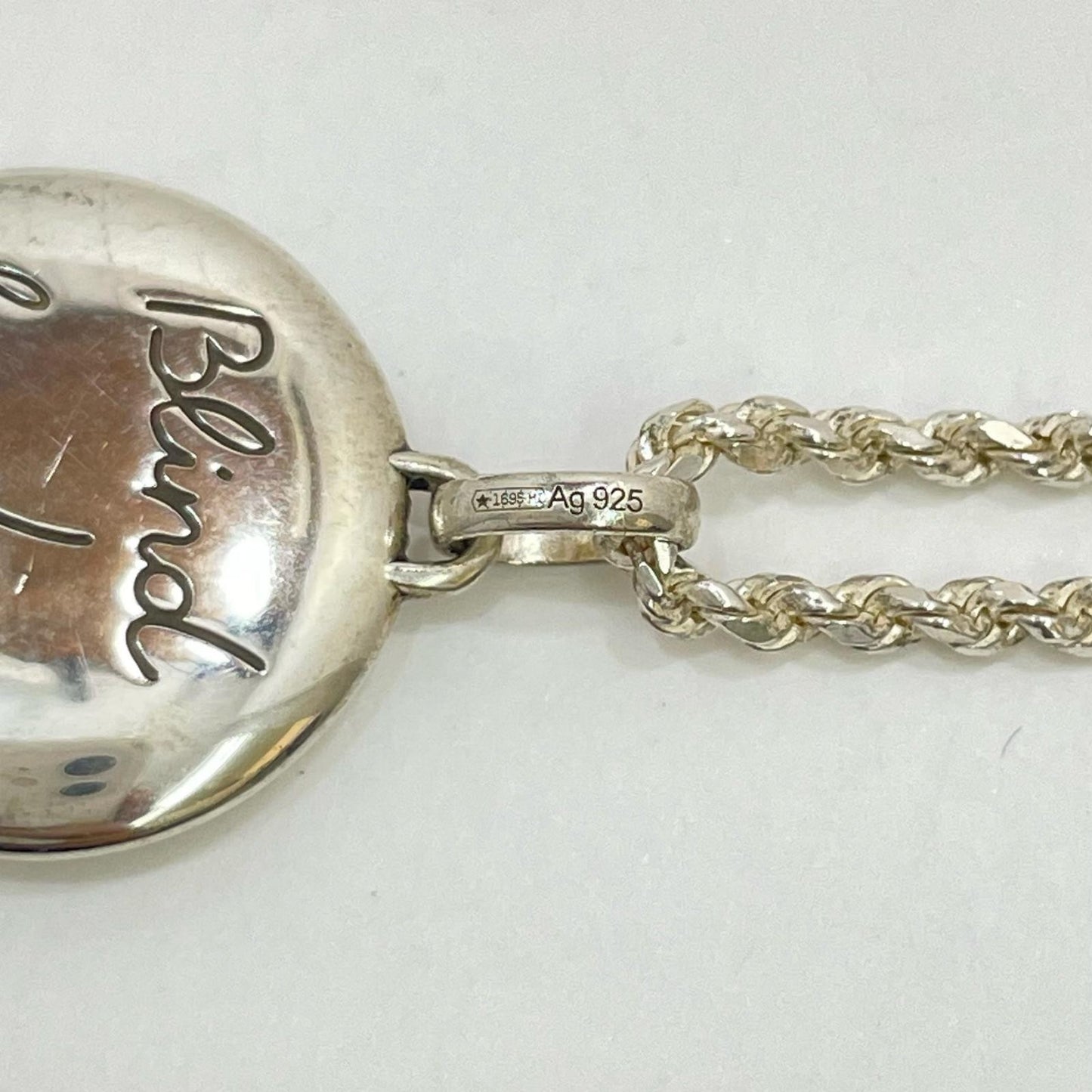 GUCCI Necklace Pendant Blind for Love Tiger Silver AG925 Unisex Accessory Auth