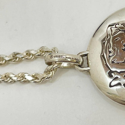 GUCCI Necklace Pendant Blind for Love Tiger Silver AG925 Unisex Accessory Auth