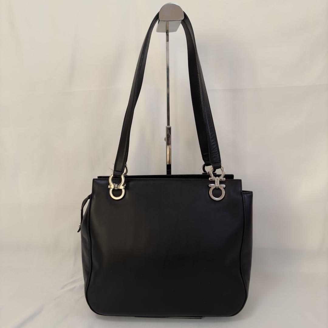 Salvatore Ferragamo Hand Bag Tote Purse Gancini Leather Authentic