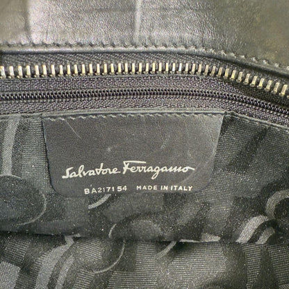 Salvatore Ferragamo Hand Bag Tote Purse Gancini Leather Authentic