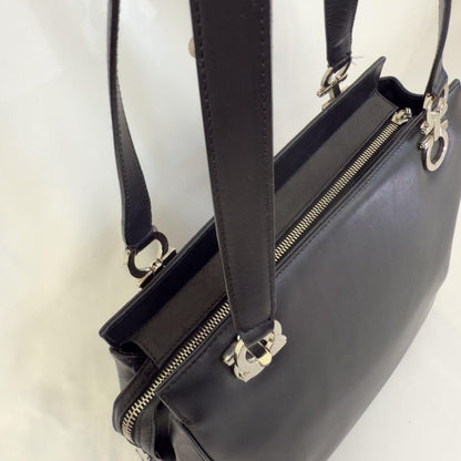Salvatore Ferragamo Hand Bag Tote Purse Gancini Leather Authentic