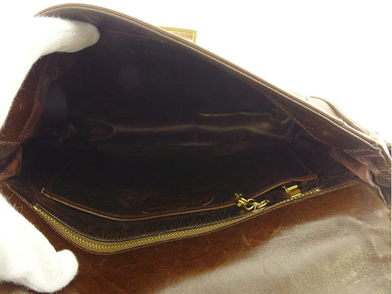 Salvatore Ferragamo Shoulder Bag Purse Logo Brown Authentic
