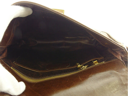 Salvatore Ferragamo Shoulder Bag Purse Logo Brown Authentic