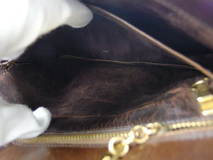 Salvatore Ferragamo Shoulder Bag Purse Logo Brown Authentic