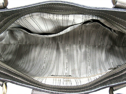 Salvatore Ferragamo Hand Bag Tote Purse Gancini Silver Authentic