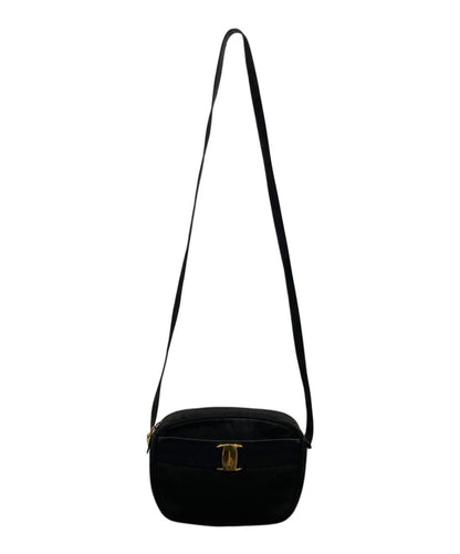 Salvatore Ferragamo Shoulder Bag Purse Vara Ribbon Black Authentic