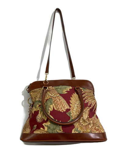 Salvatore Ferragamo Hand Shoulder Bag Tote Purse 2way Red Authentic