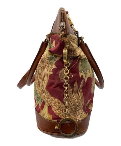 Salvatore Ferragamo Hand Shoulder Bag Tote Purse 2way Red Authentic