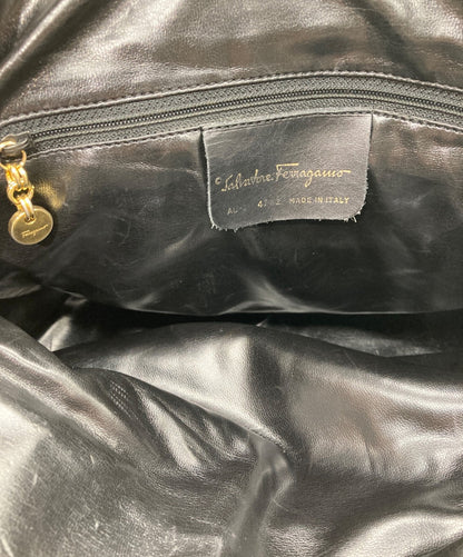 Salvatore Ferragamo Hand Shoulder Bag Tote Purse 2way Red Authentic