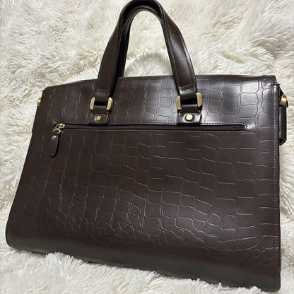 Montblanc Business Bag Briefcase Leather Dark Brown Authentic