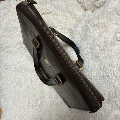 Montblanc Business Bag Briefcase Leather Dark Brown Authentic