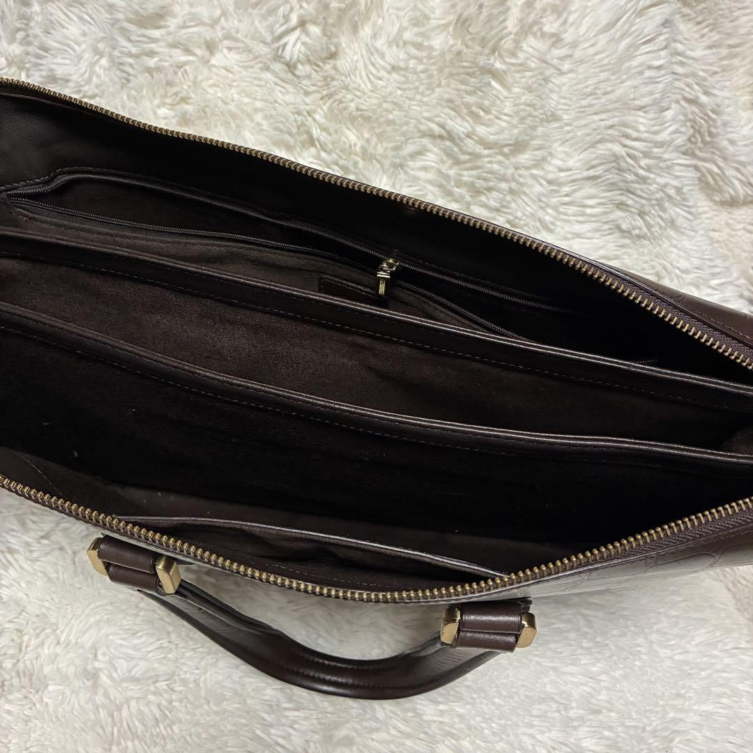Montblanc Business Bag Briefcase Leather Dark Brown Authentic