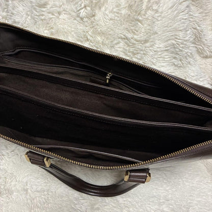 Montblanc Business Bag Briefcase Leather Dark Brown Authentic